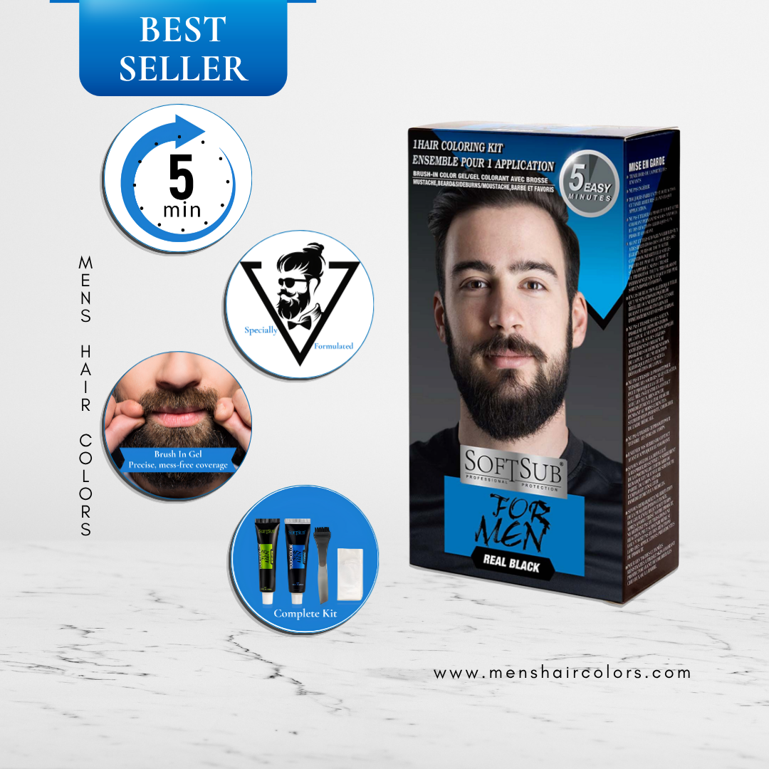 SoftSub For Men Hair Color Kit – Real Black