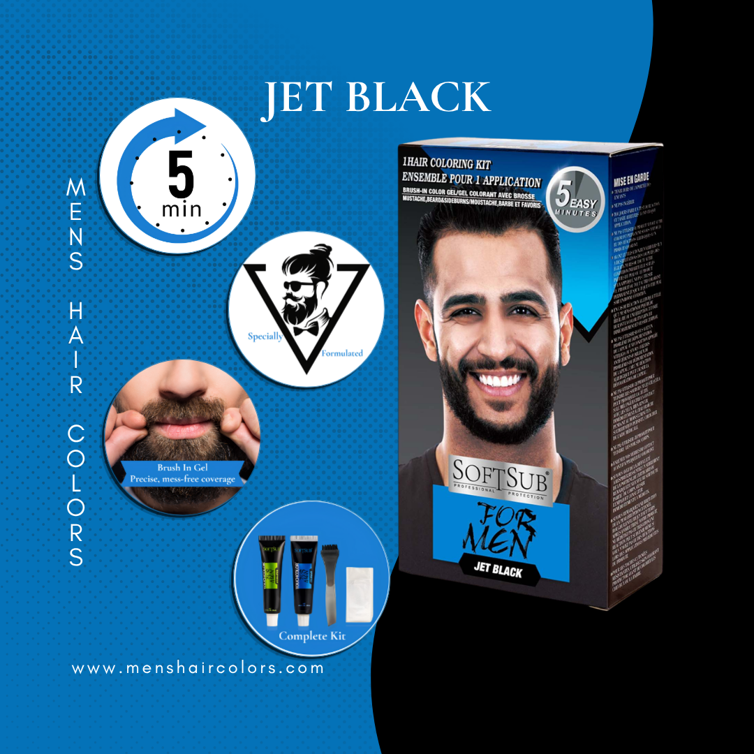 SoftSub For Men 1 Hair Coloring Kit – Jet Black