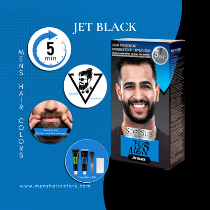 SoftSub For Men 1 Hair Coloring Kit – Jet Black