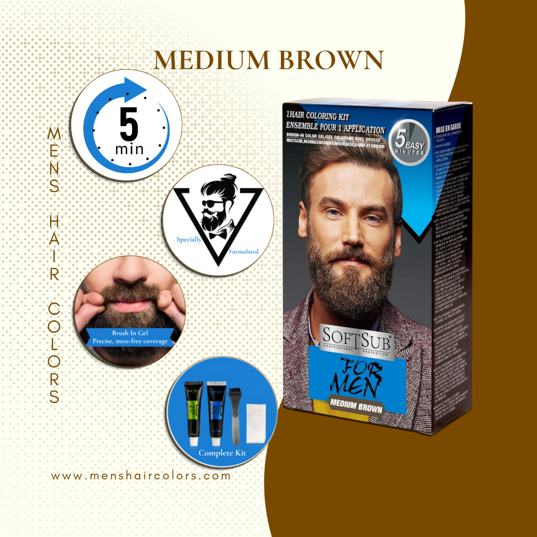 SoftSub For Men 1  Hair Coloring Kit – Medium Brown