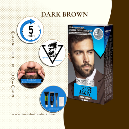 Dark Brown Men Hair Coloring Kit by Soft Sub | Mens Hair Colors