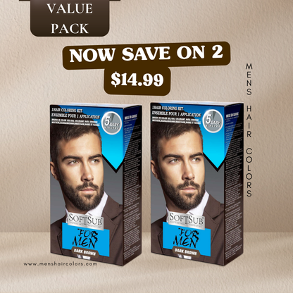 Dark Brown Men Hair Coloring Kit by Soft Sub | Mens Hair Colors
