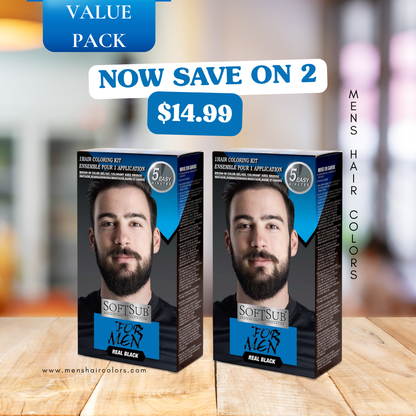 SoftSub For Men Hair Color Kit – Real Black