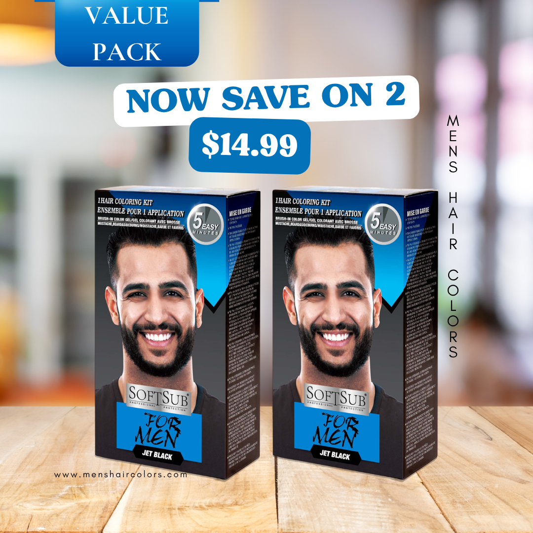 SoftSub For Men 1 Hair Coloring Kit – Jet Black