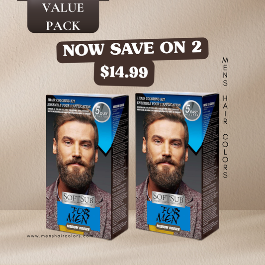 SoftSub For Men 1  Hair Coloring Kit – Medium Brown