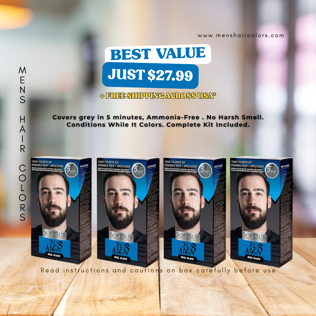 SoftSub For Men Hair Color Kit – Real Black