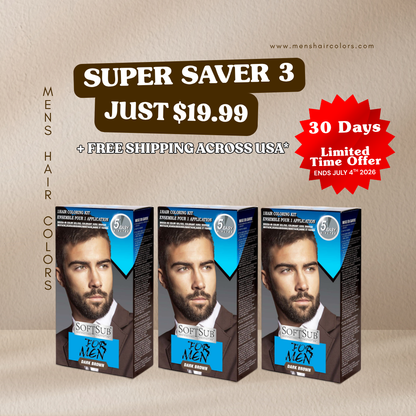 Dark Brown Men Hair Coloring Kit by Soft Sub | Mens Hair Colors