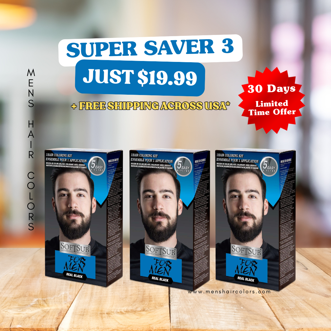 SoftSub For Men Hair Color Kit – Real Black