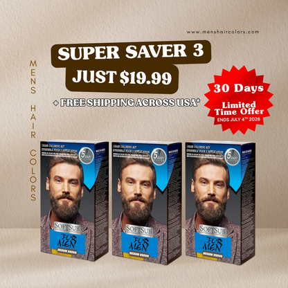 SoftSub For Men 1  Hair Coloring Kit – Medium Brown