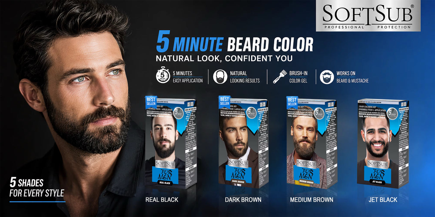 SoftSub For Men 1 Hair Coloring Kit – Jet Black